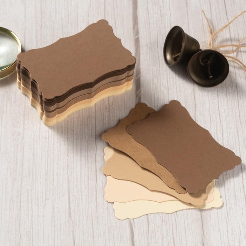 Toperd 120 Pieces Small Mini Business Cards Vintage Assorted Colors Blank Note Gift for Business Cards, Gift (5 Brown) - Image 4